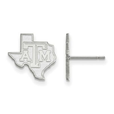 Texas A And M University State Outline Small Post Earrings 14k White Gold 4W047TAM, UPC: 8867748499…