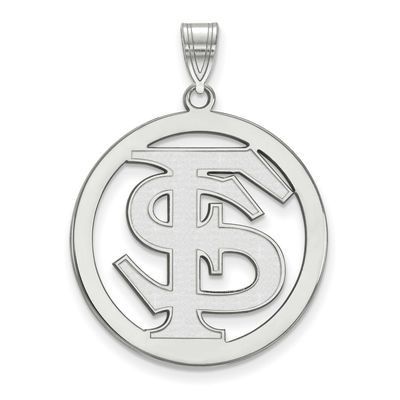 Florida State University F-S Extra Large Circle Pendant 10k White Gold 1W034FSU, UPC: 191101780936