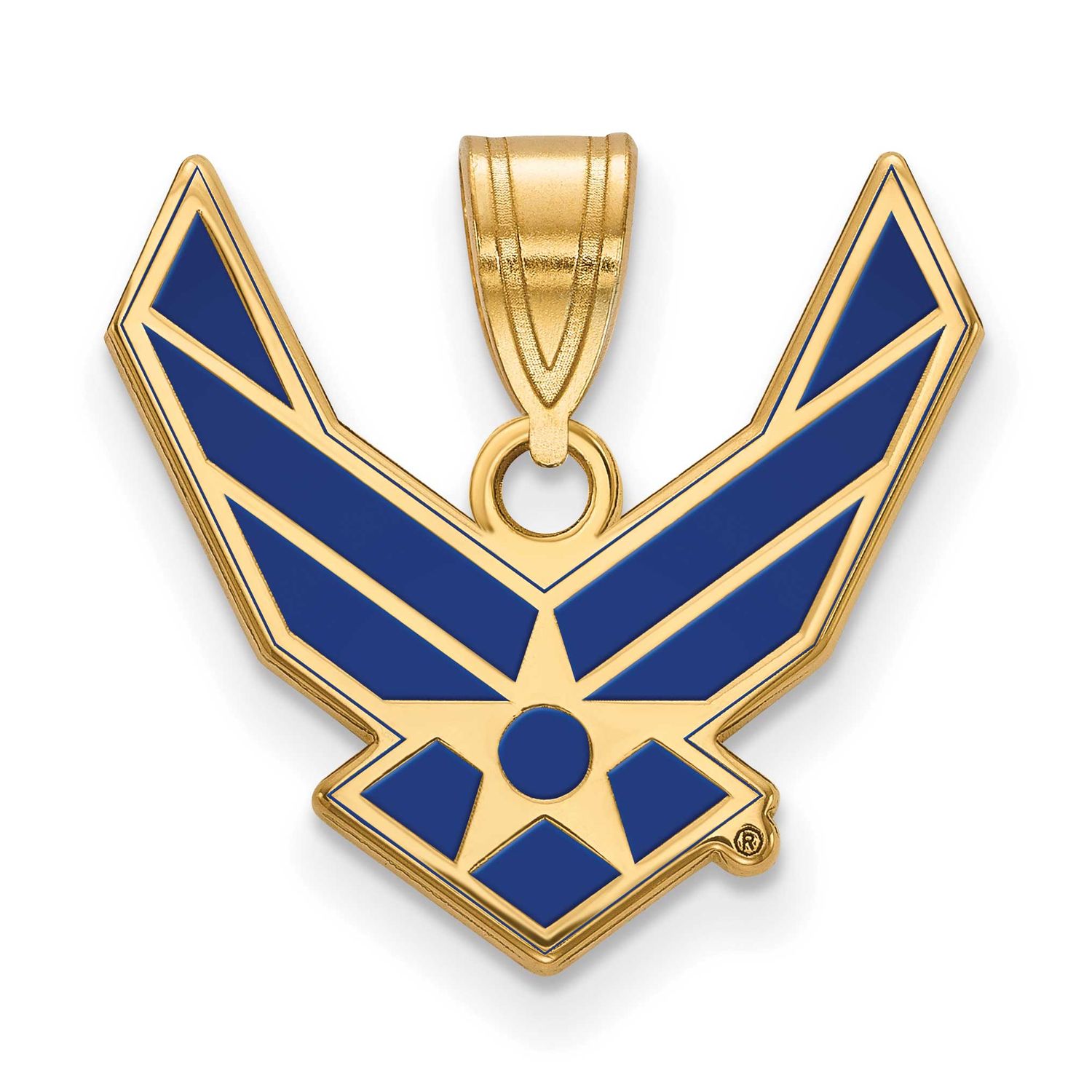 U.S. Air Force Large Enameled Pendant Gold-plated Sterling Silver GP026USAF, UPC: 191101214943