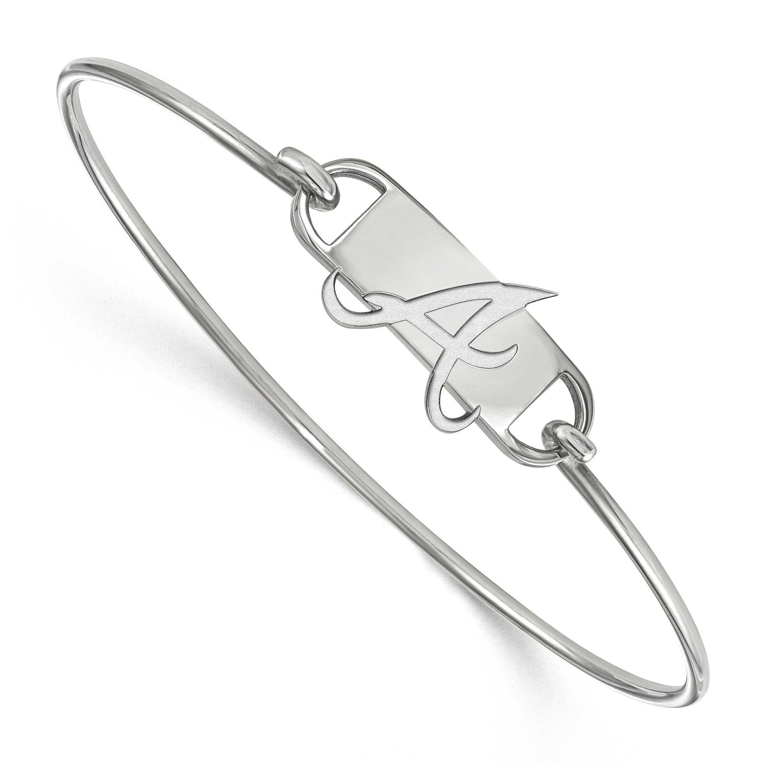 MLB Atlanta Braves Small Center 7 Inch Wire Bangle Sterling Silver Rhodium-plated SS010BRA-7, UPC: …