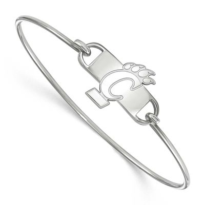 University of Cincinnati Small Center 7 Inch Wire Bangle Sterling Silver Rhodium-plated SS015UC-7, …