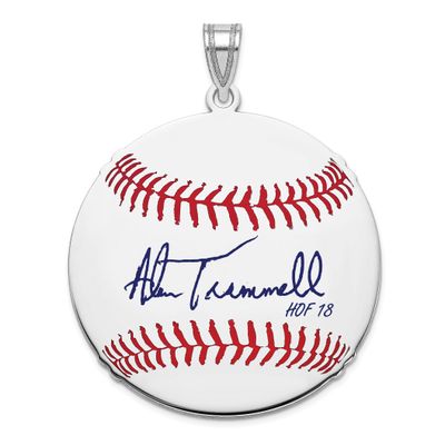 Alan Trammell Hall of Fame Signature Large Epoxy Baseball Pendant Sterling Silver SSHF02AT18, UPC: