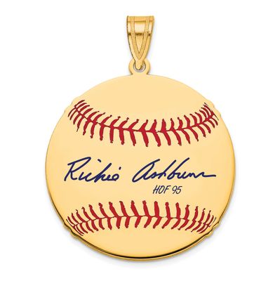 Richie Ashburn Hall of Fame Signature Medium Epoxy Baseball Pendant 10k Gold 1YHF10RA95, UPC: