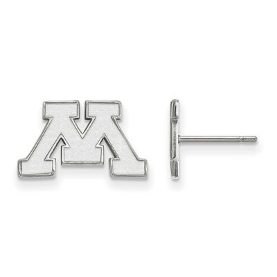 University of Minnesota Letter M Extra Small Post Earrings 10k White Gold 1W007UMN, UPC: 1911010962…