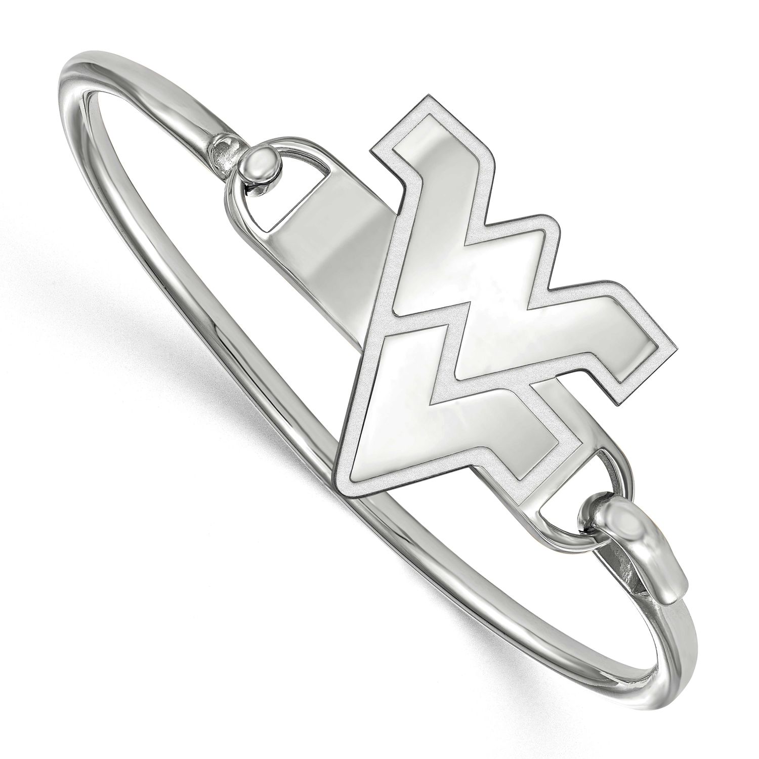 West Virginia University Bangle Sterling Silver Rhodium-plated SS021WVU-7, UPC: 886774722382