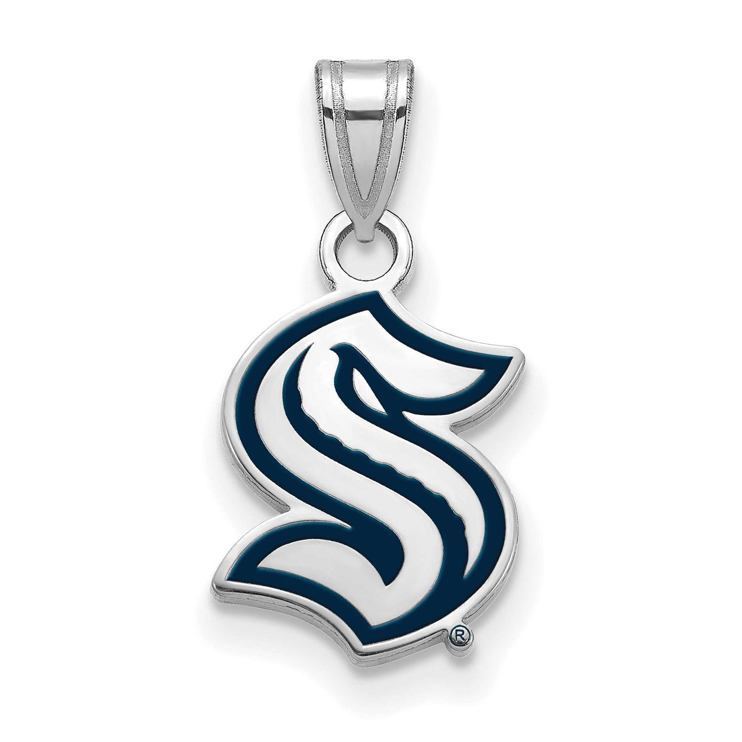 NHL Seattle Kraken Enamel Pendant Sterling Silver Rhodium-plated SS028KRA, UPC: