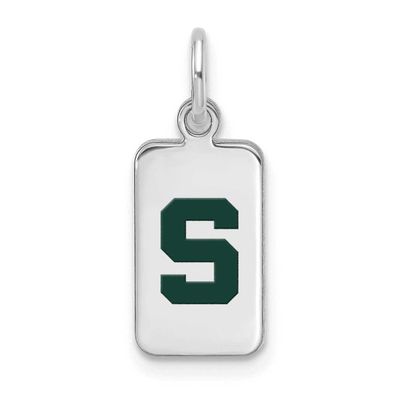 Michigan State University Enamel Tag Pendan Sterling Silver Rhodium-plated SS126MIS, UPC: 196904187…