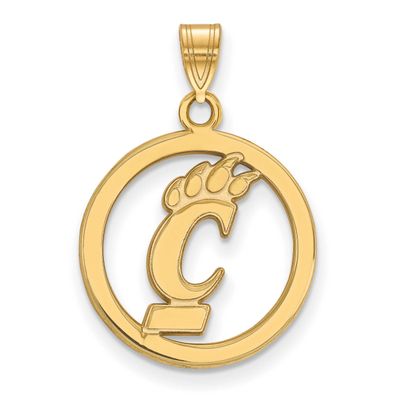 University of Cincinnati Small Circle Pendant Gold-plated Sterling Silver GP020UC, UPC: 886774925400