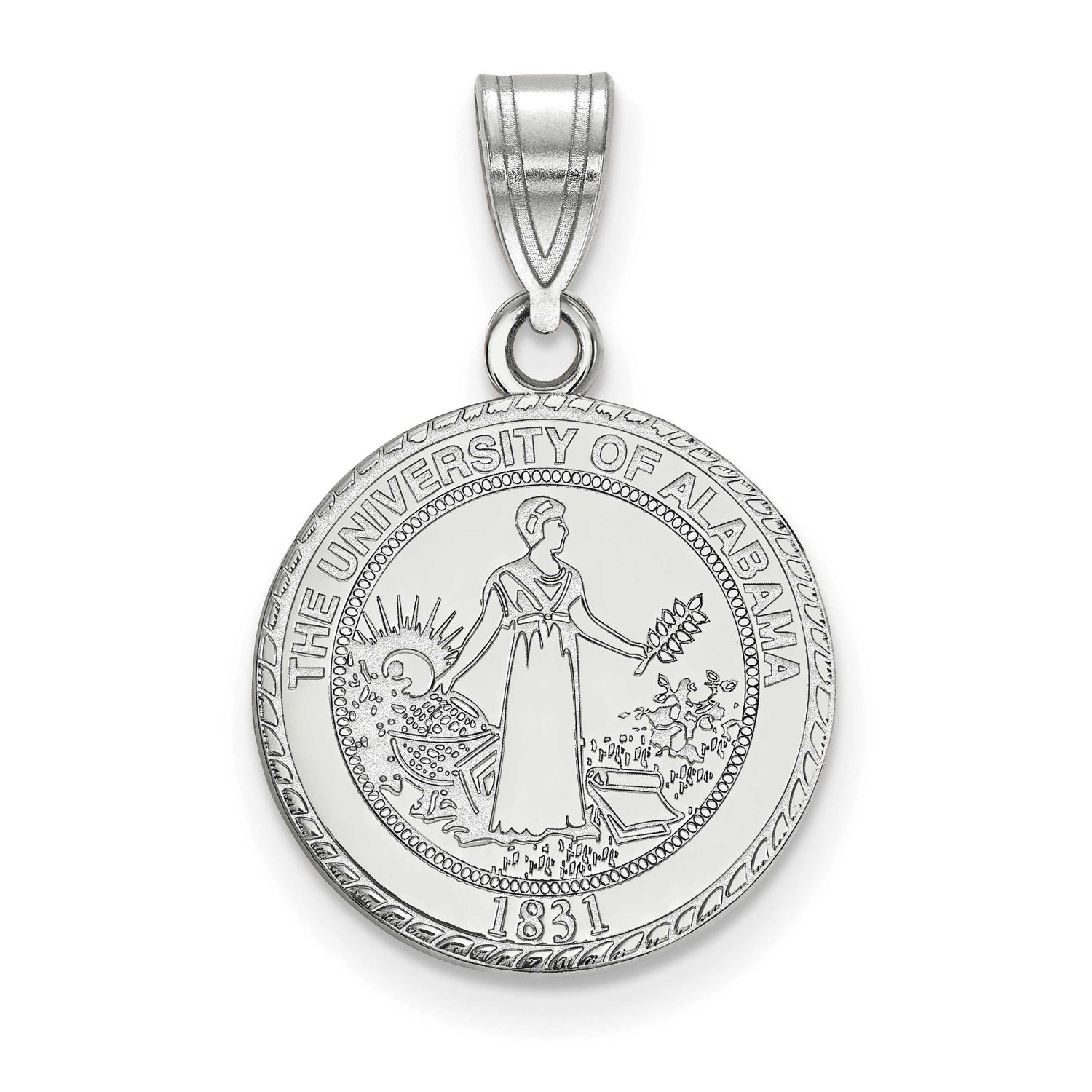 University of Alabama Medium Crest Pendant 10k White Gold 1W078UAL, UPC: 191101780875