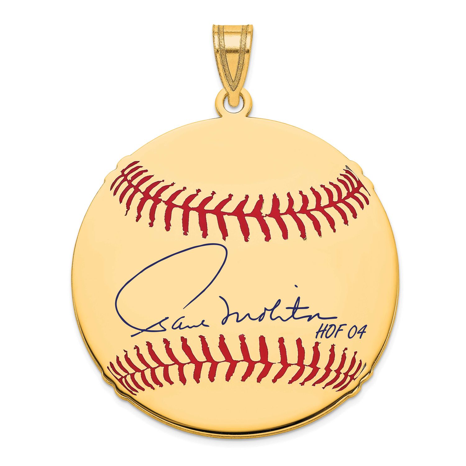 Paul Molitor Hall of Fame Signature Large Epoxy Baseball Pendant Gold-plated Sterling Silver GPHF02…