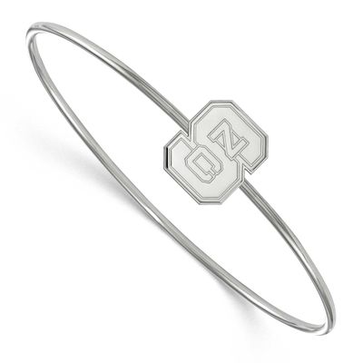 North Carolina State University Bangle Slip On Sterling Silver Rhodium-plated SS014NCS-7, UPC: 8867…