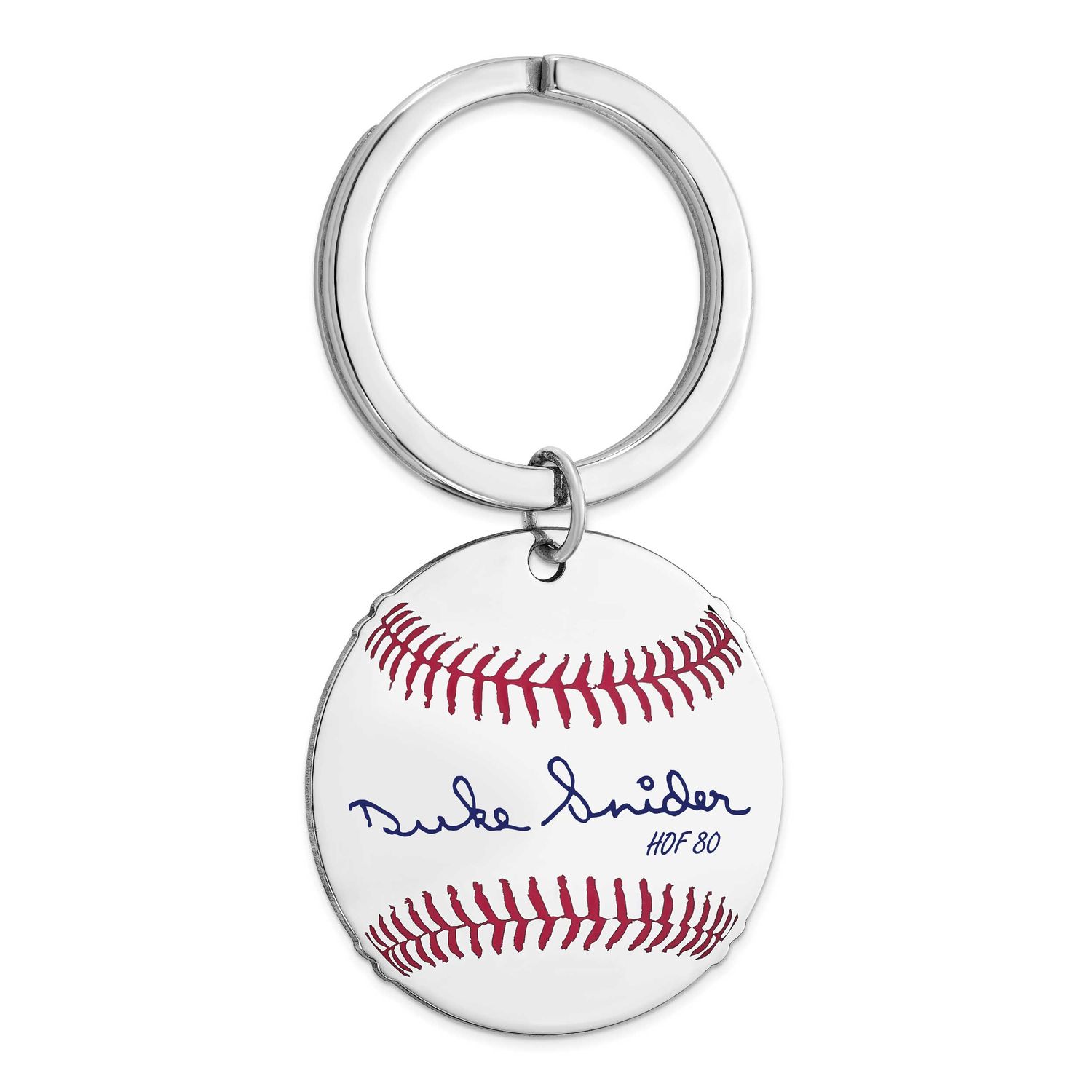 Duke Snider Hall of Fame Signature Epoxy Baseball Keychain Sterling Silver SSHF03DS80, UPC: