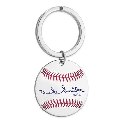 Duke Snider Hall of Fame Signature Epoxy Baseball Keychain Sterling Silver SSHF03DS80, UPC:
