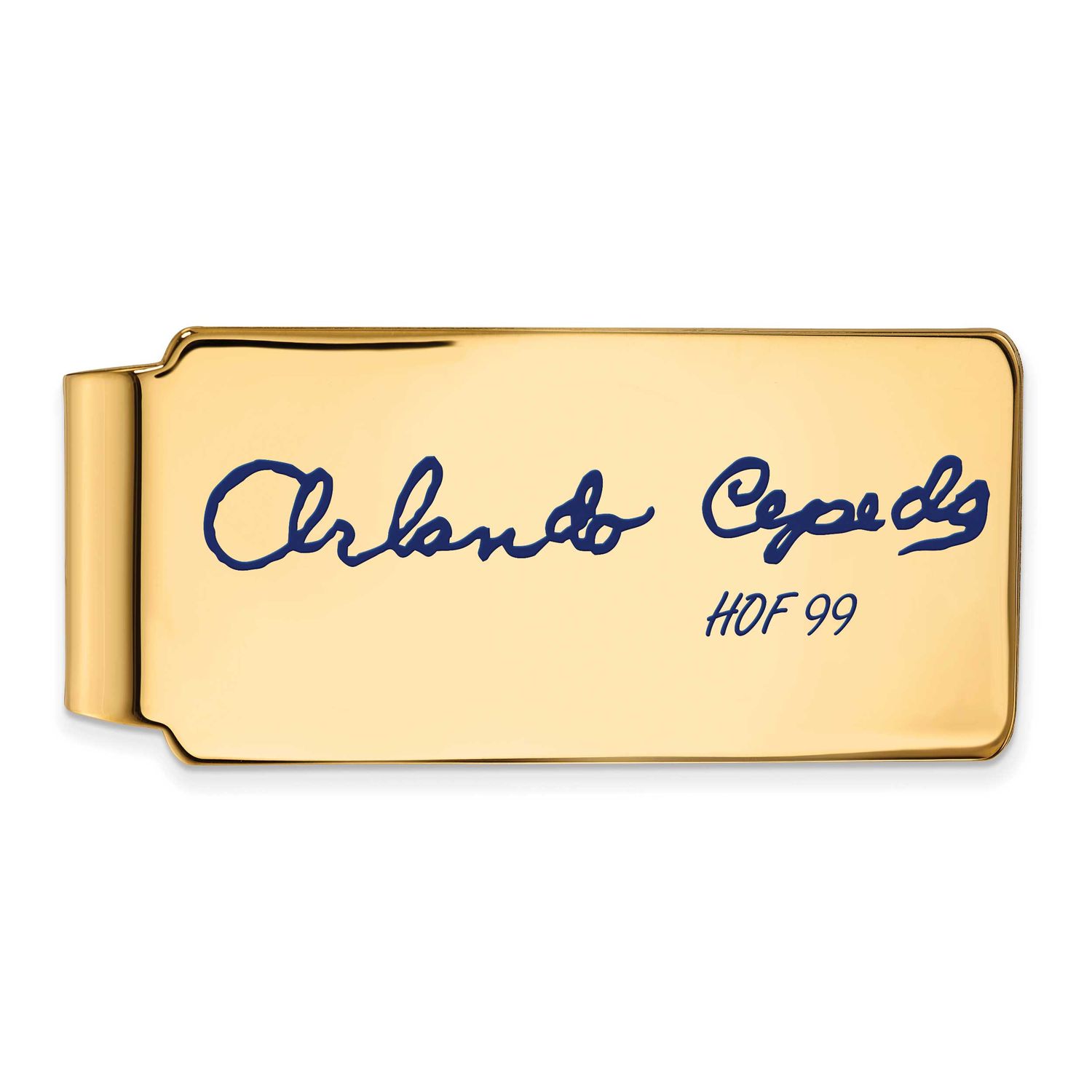 Orlando Cepeda Hall of Fame Signature Epoxy Money Clip Gold-plated Sterling Silver GPHF04OC99, UPC: