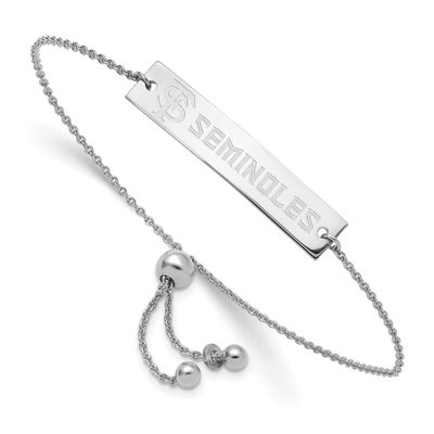 Florida State University Name Bar Adj Brace Sterling Silver Rhodium-plated SS127FSU-9, UPC: 1969041…
