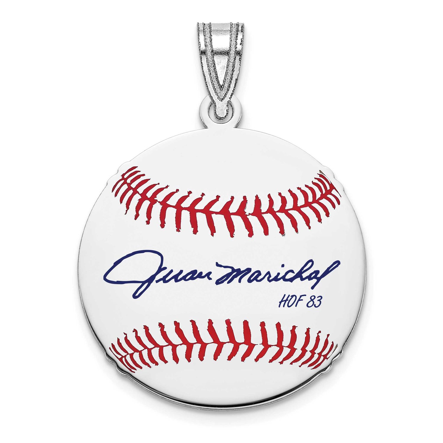 Juan Marichal Hall of Fame Signature Small Epoxy Baseball Pendant Sterling Silver SSHF11JM83, UPC: