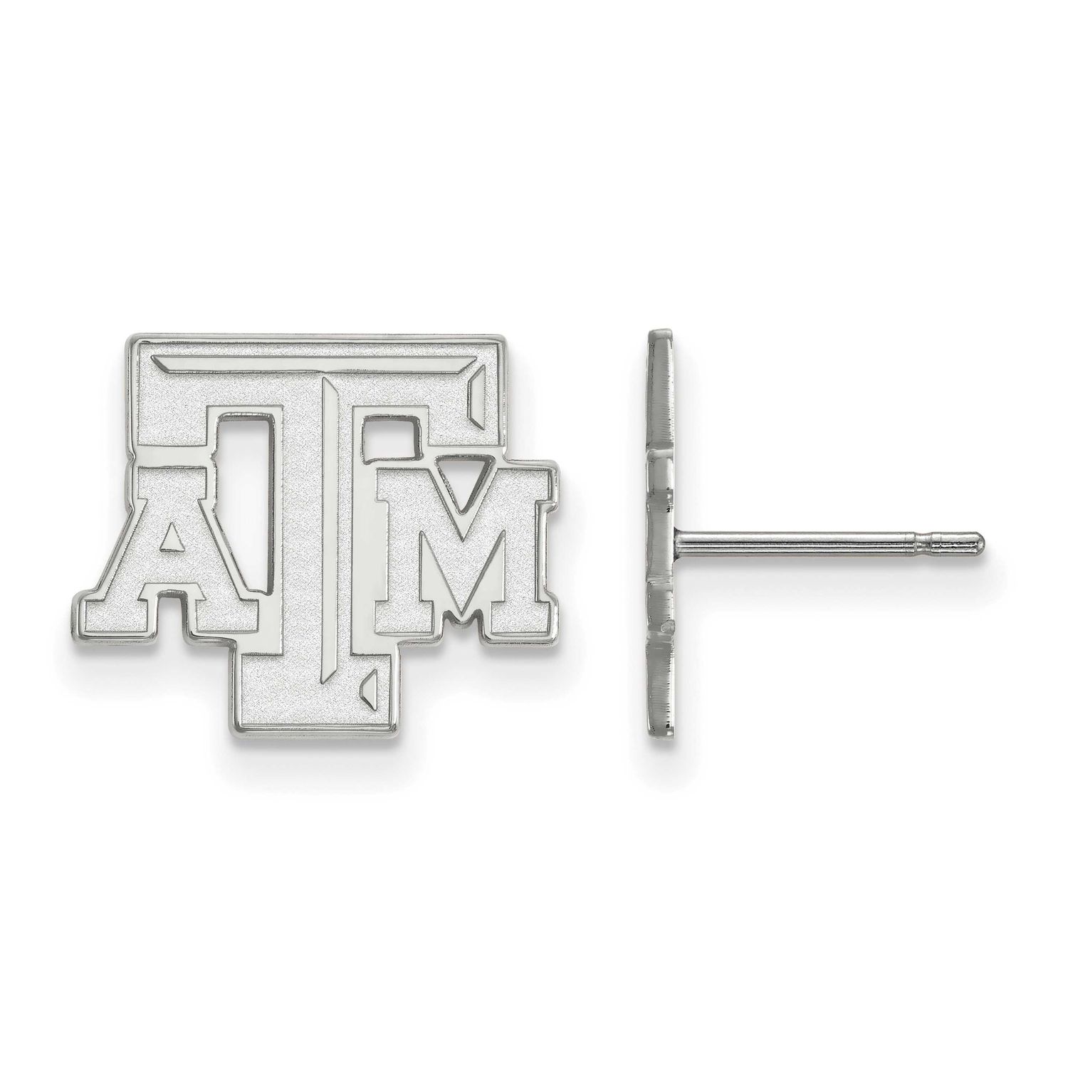 Texas A And M University T-A-M Small Post Earrings 10k White Gold 1W070TAM, UPC: 886774792811