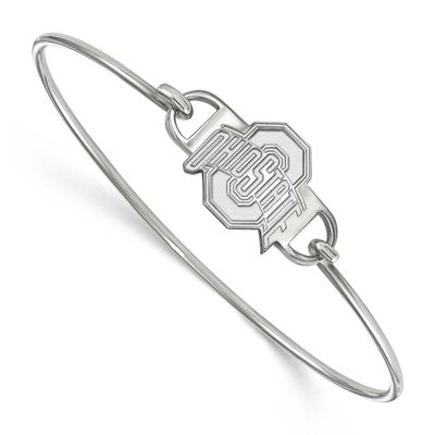 The Ohio State University Small Center 7 Inch Wire Bangle Sterling Silver Rhodium-plated SS022OSU-7…