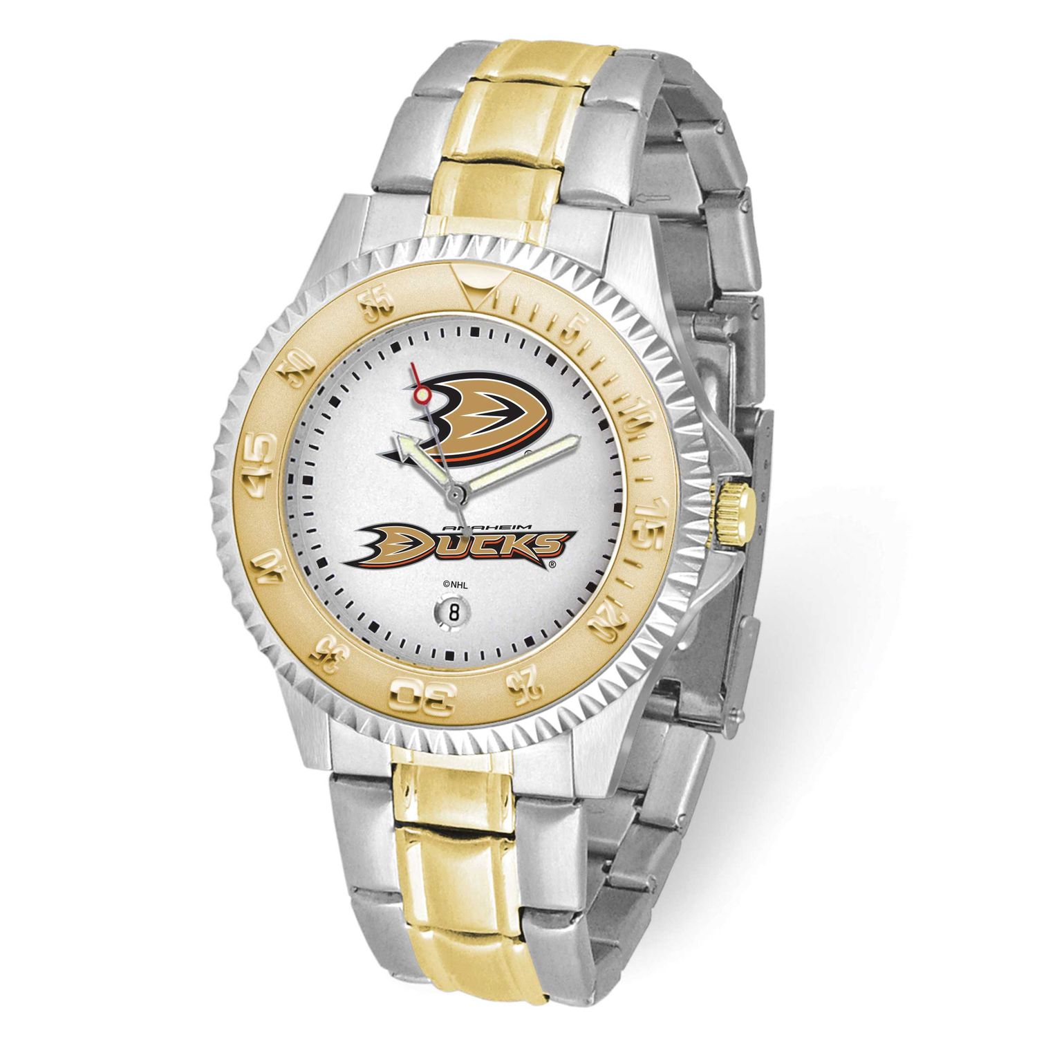Gametime NHL Anaheim Ducks Competitor Two-Tone Quartz Watch with Date Stainless Steel XWM3361, UPC:…