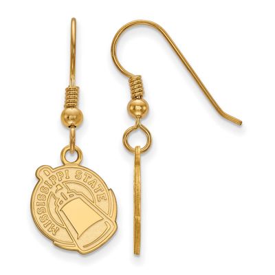 Mississippi State University Small Dangle Earrings Gold-plated Sterling Silver GP049MSS, UPC: 88677…