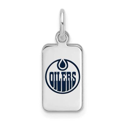 NHL Edmonton Oilers Enamel Tag Pendant Sterling Silver Rhodium-plated SS126OIL, UPC: 196904184622