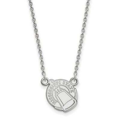 Mississippi State University Small Pendant with Neckla Sterling Silver Rhodium-plated SS056MSS-18, …