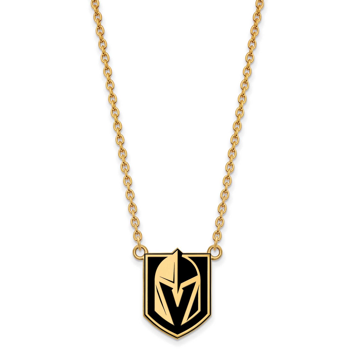 Vegas Golden Knights Large Pendant Necklace with Epoxy Gold-plated Sterling Silver GP033VGK-18, UPC…