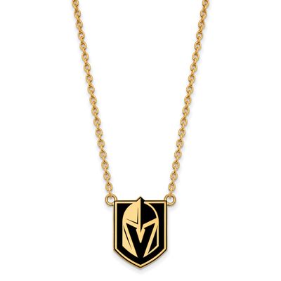 Vegas Golden Knights Large Pendant Necklace with Epoxy Gold-plated Sterling Silver GP033VGK-18, UPC…