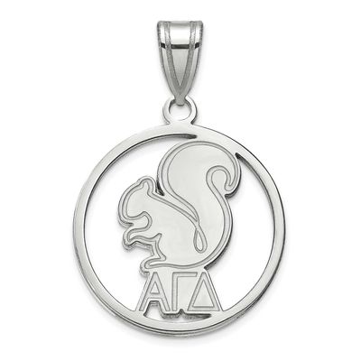 Alpha Gamma Delta Small Circle Pendant Sterling Silver Rhodium-plated SS041AGD, UPC: 886774608624