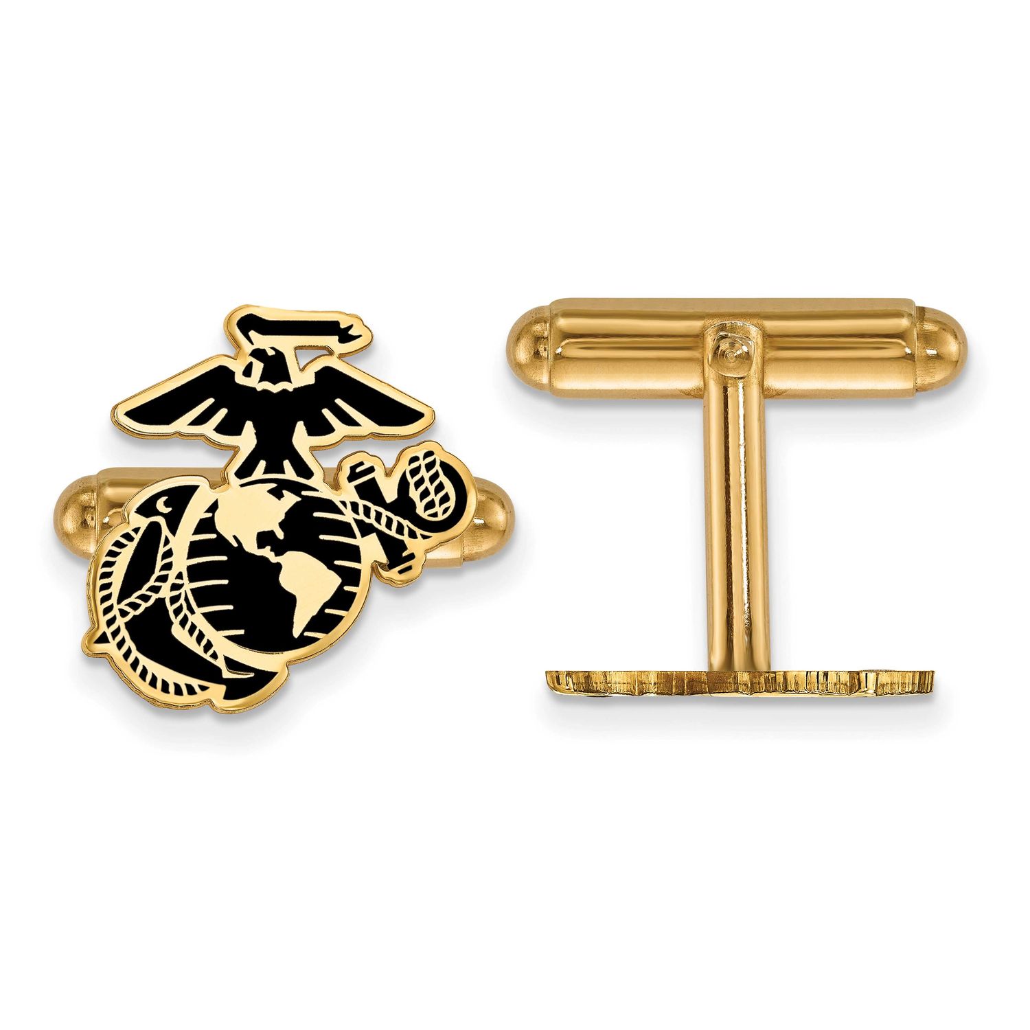 U.S. Marine Corps Epoxied Cufflink Gold-plated Sterling Silver GP024USMC, UPC: 191101485442