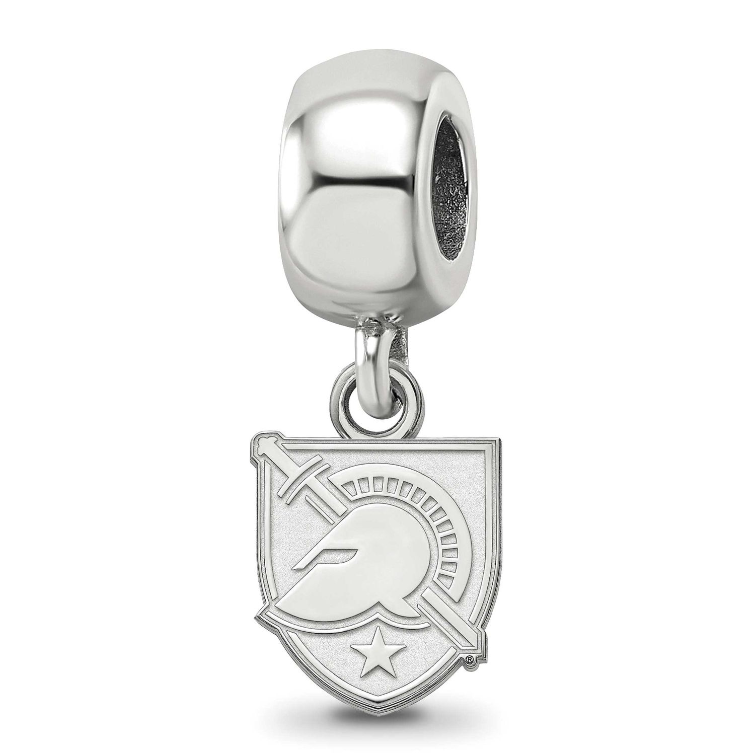 U.S. Military Academy Letter A Extra Small Dangle Bead Charm Sterling Silver Rhodium-plated SS022US…