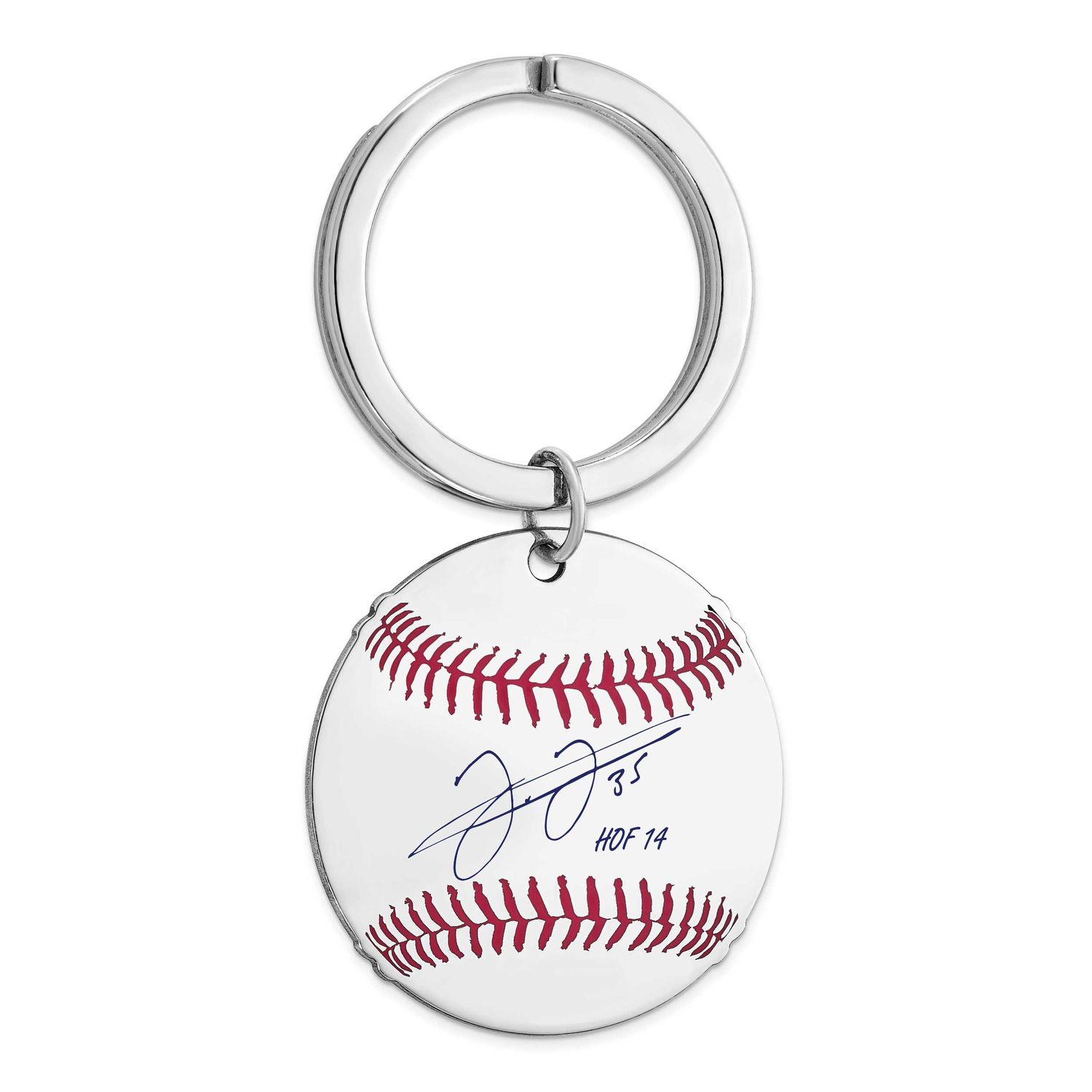 Frank Thomas Hall of Fame Signature Epoxy Baseball Keychain Sterling Silver SSHF03FT14, UPC: