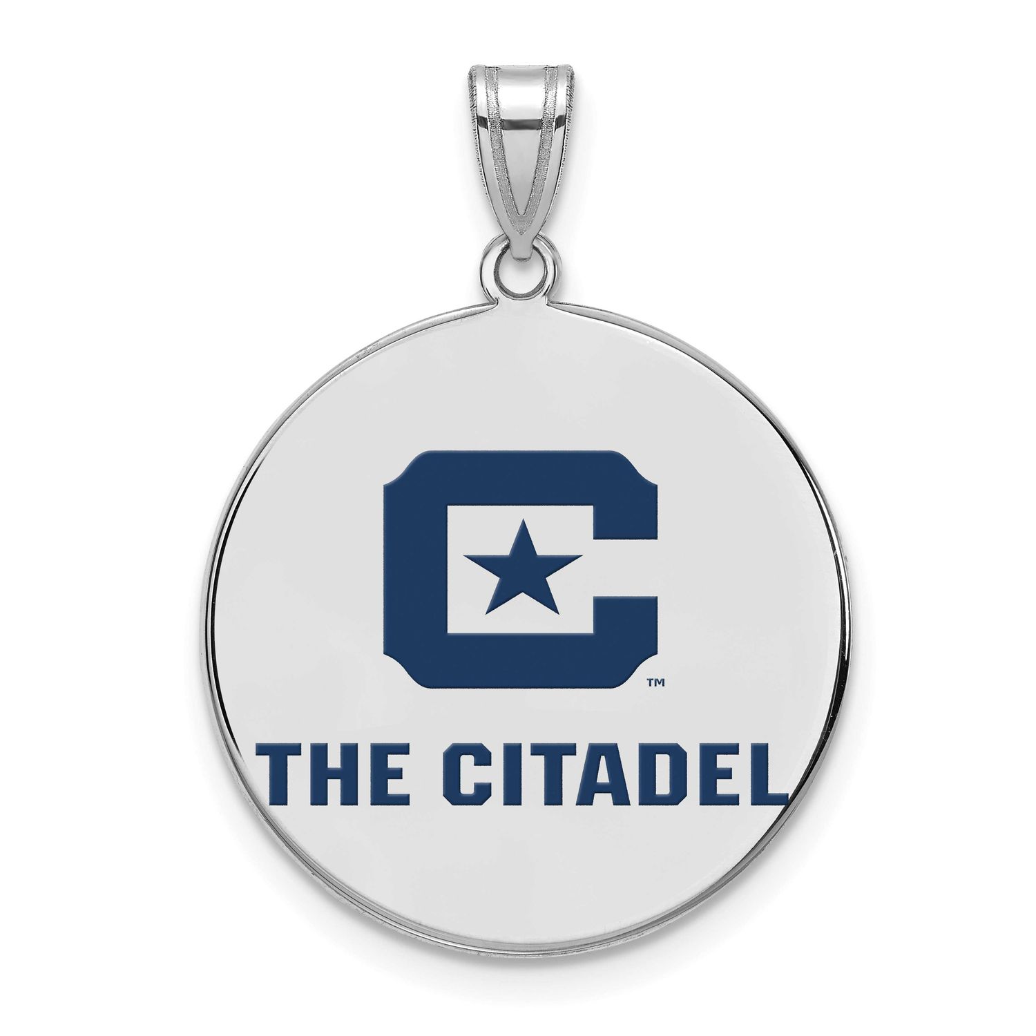 The Citadel Extra Large Enamel Pendant Sterling Silver Rhodium-plated SS039TCI, UPC: 886774701653