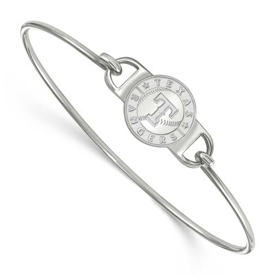 MLB Texas Rangers Small Center 6 Inch Wire Bangle Sterling Silver Rhodium-plated SS007RAN-7, UPC: 8…