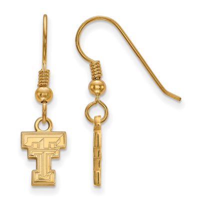Texas Tech University T-T Extra Small Dangle Wire Earrings Gold-plated Sterling Silver GP006TXT, UP…