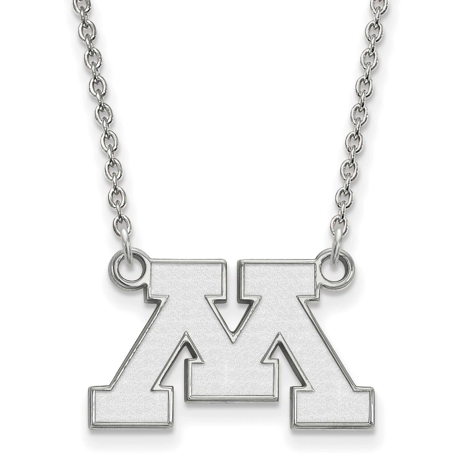University of Minnesota Letter M Small Pendant 18 Inch Necklace 10k White Gold 1W011UMN-18, UPC: 88…
