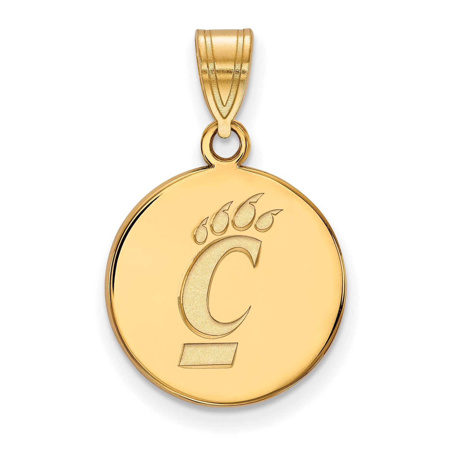 University of Cincinnati Medium Disc Pendant Gold-plated Sterling Silver GP046UC, UPC: 886774945286