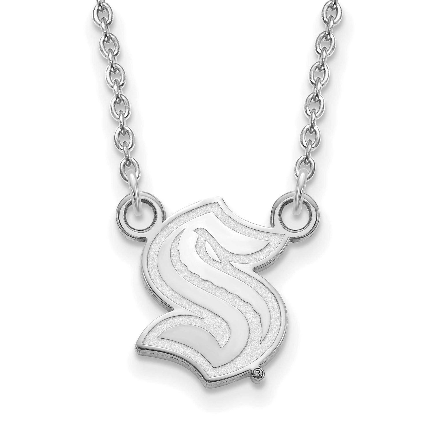 NHL Seattle Kraken Small Pendant Necklace 10k White Gold 1W015KRA-18, UPC: 196904343265