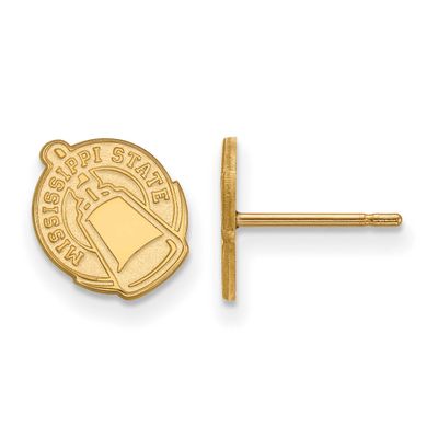 Mississippi State University Extra Small Post Earrings Gold-plated Sterling Silver GP050MSS, UPC: 8…