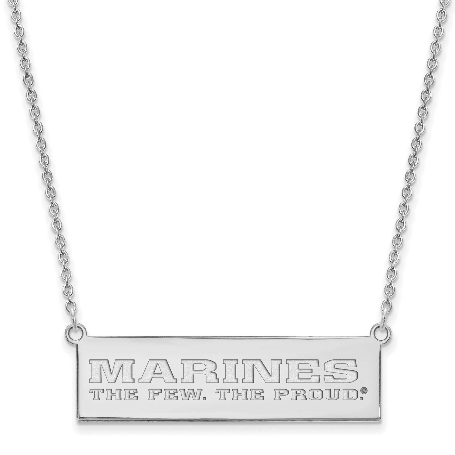 U.S. Marine Corps The Few. The Proud. Bar Necklace Sterling Silver Rhodium-plated SS011USMC-18, UPC…