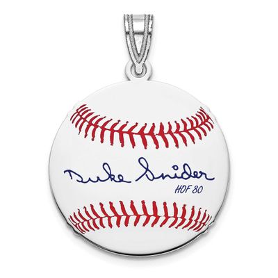 Duke Snider Hall of Fame Signature Small Epoxy Baseball Pendant Sterling Silver SSHF11DS80, UPC: