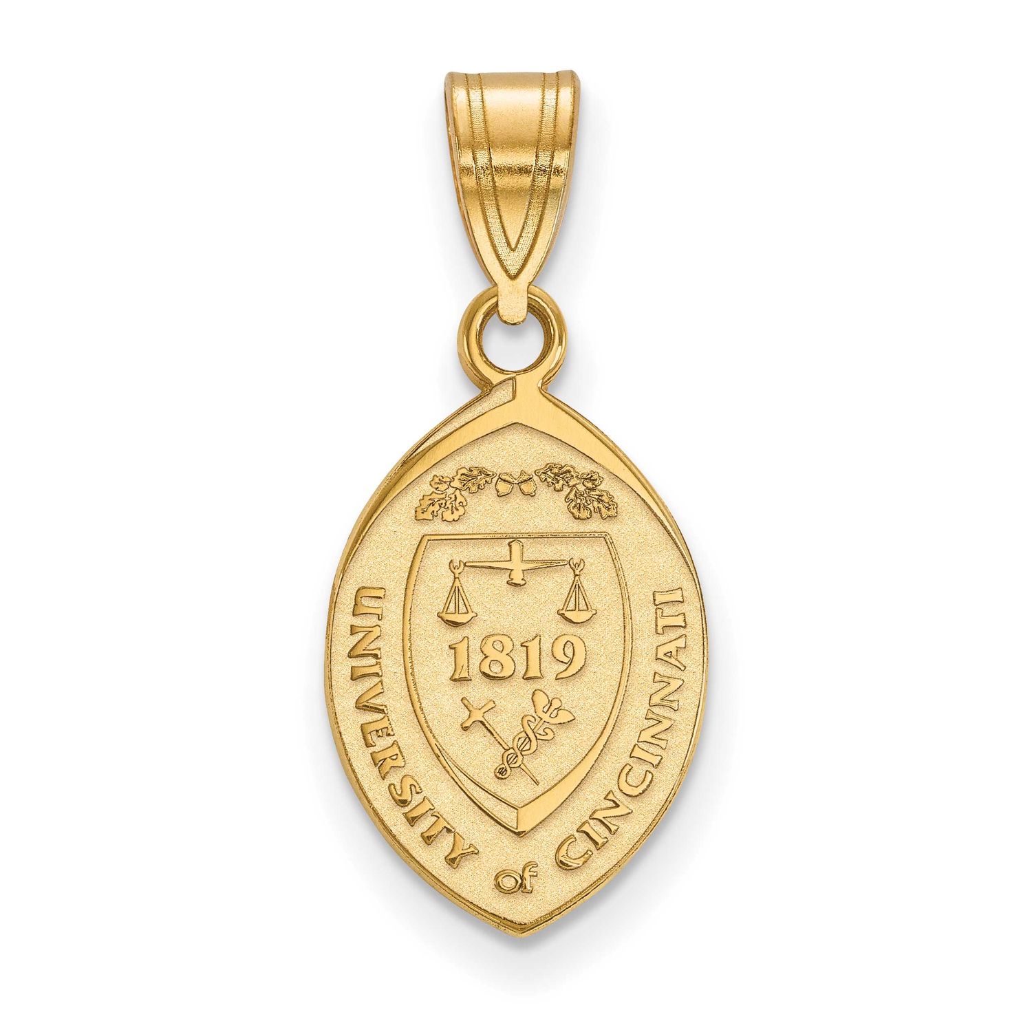 University of Cincinnati Medium Crest Pendant Gold-plated Sterling Silver GP040UC, UPC: 886774941011