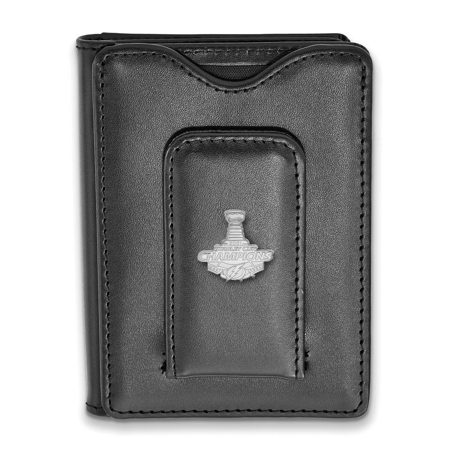 2021 Stanley Cup Champions Tampa Bay Lightning Black Leather Wallet Sterling Silver SS010LIG21-W1, …