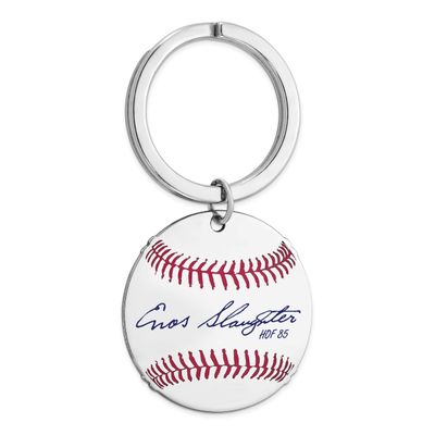 Enos Slaughter Hall of Fame Signature Epoxy Baseball Keychain Sterling Silver SSHF03ES85, UPC: