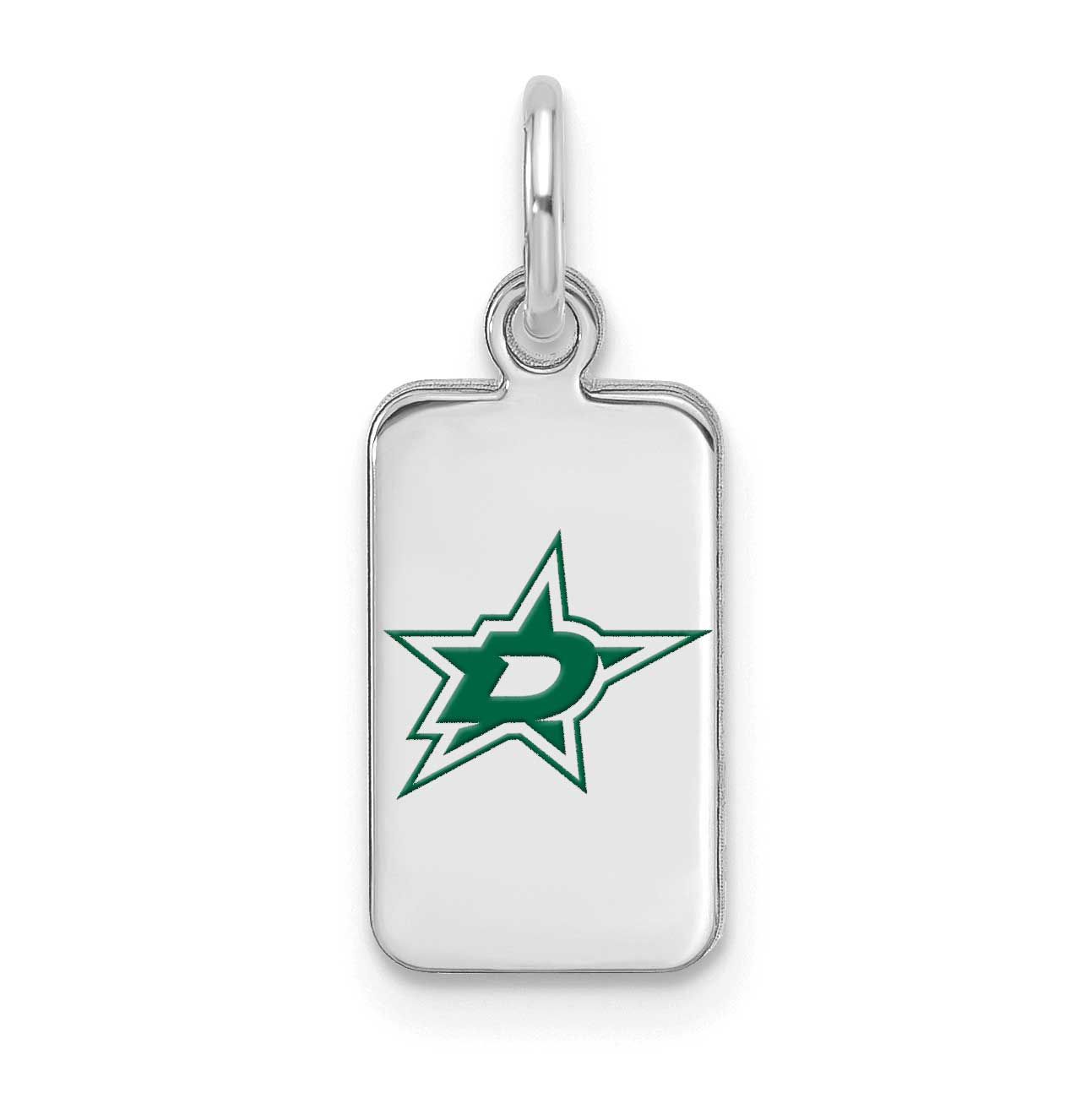 NHL Dallas Stars Enamel Tag Pendant Sterling Silver Rhodium-plated SS126STA, UPC: 196904184646