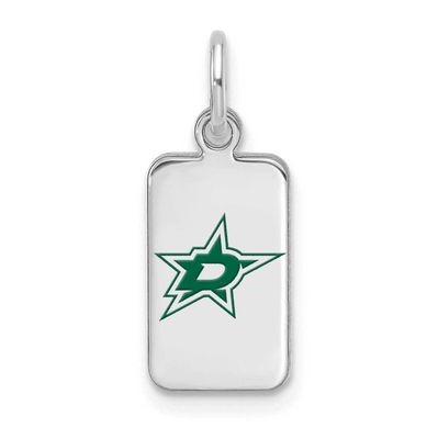 NHL Dallas Stars Enamel Tag Pendant Sterling Silver Rhodium-plated SS126STA, UPC: 196904184646