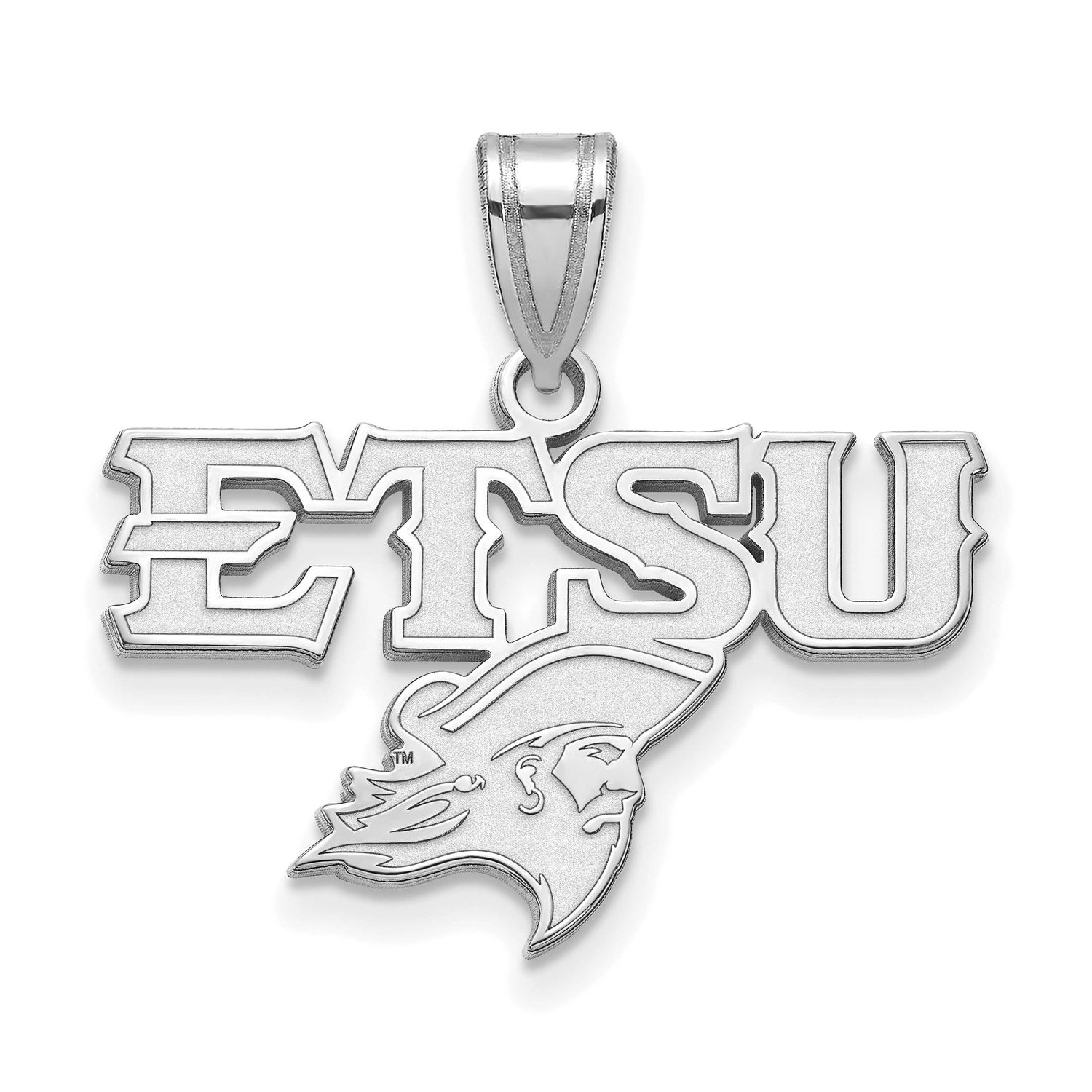 East Tennessee State U. Medium Pendant Sterling Silver Rhodium-plated SS008ETS, UPC: