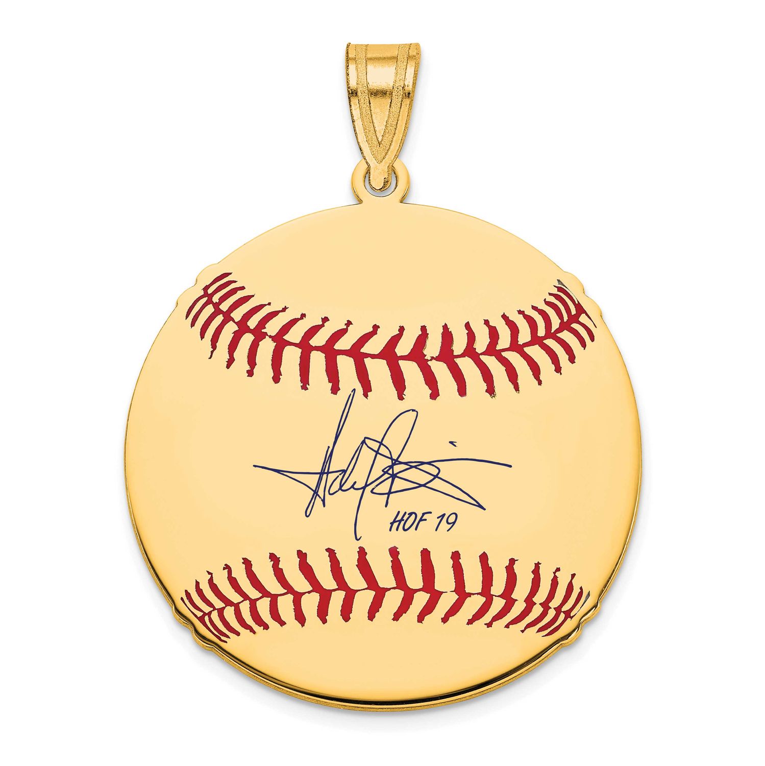 Harold Baines Hall of Fame Signature Medium Epoxy Baseball Pendant 10k Gold 1YHF10HB19, UPC: