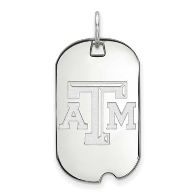 Texas A And M University Small Dog Tag Pendant Sterling Silver Rhodium-plated SS021TAM, UPC: 886774…