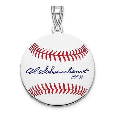 Red Schoendienst Hall of Fame Signature Small Epoxy Baseball Pendant Sterling Silver SSHF11RS89, UP…